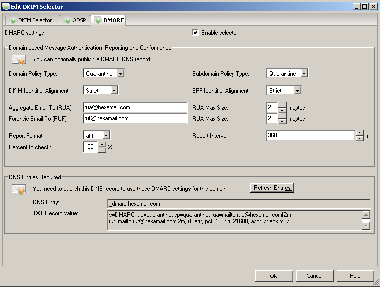 Creating a DNS record for DMARC