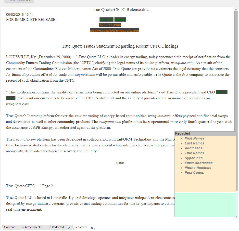 Redact email attachments