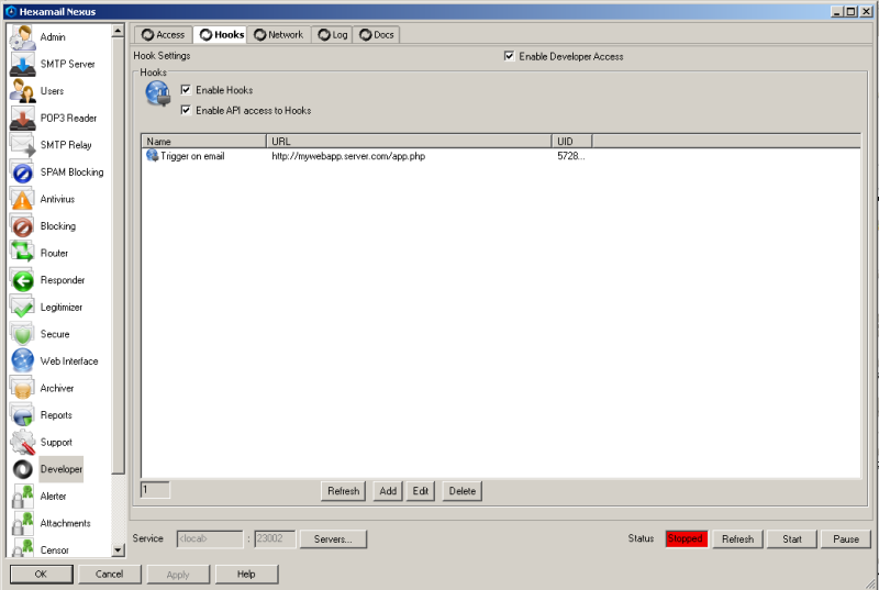 Configuring webhooks